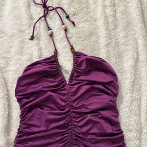 Veronica Beard Magenta Halter Top